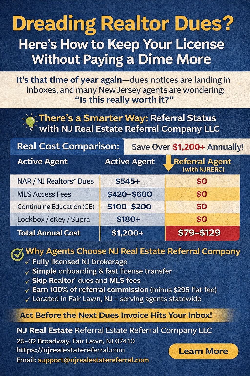 Save on Realtor Dues with NJ Referral Company